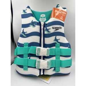 Speedo Youth Life Jacket Vest - Blue/White Junior 50-90 Pounds NEW